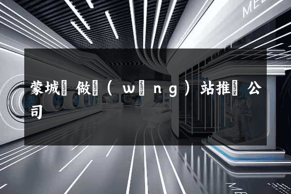 蒙城縣做網(wǎng)站推廣公司