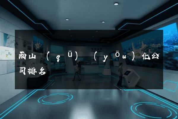 雨山區(qū)優(yōu)化公司排名